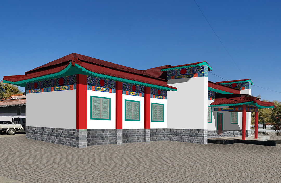 Обновление фасада для здания в китайском стиле